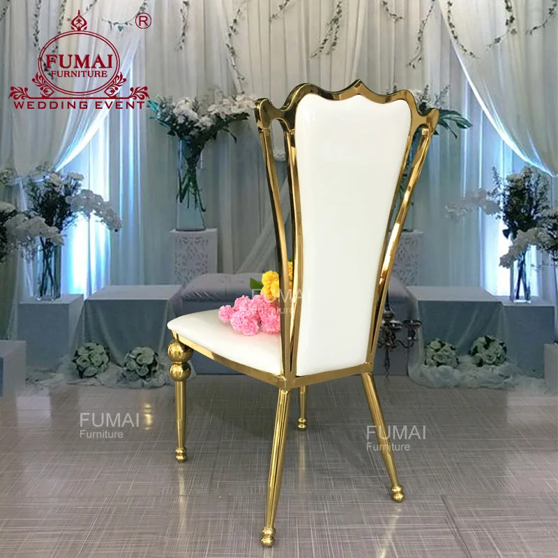 PU leather modern wedding banque baroque high back chair for sale