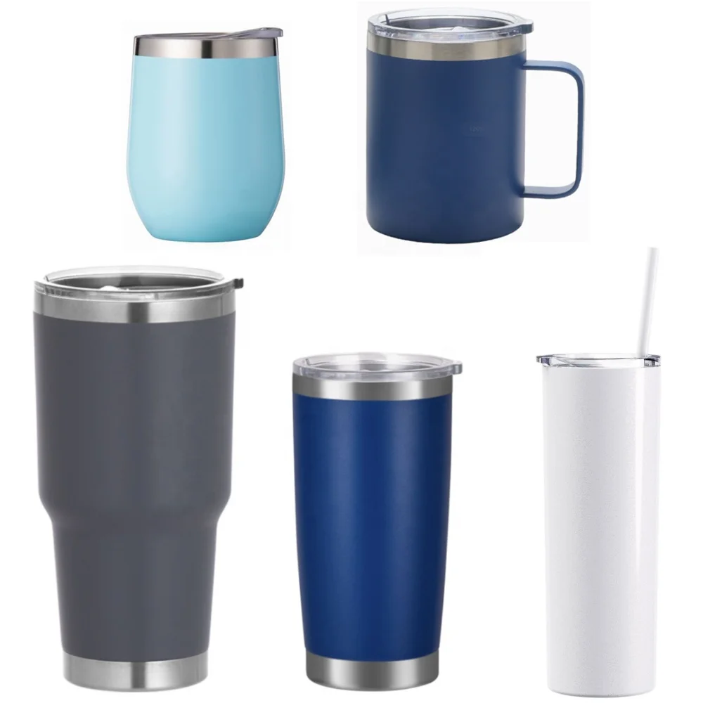 Custom logo cheap insulated Stainless Steel coffee vacuum camping vacuum mug  with lid