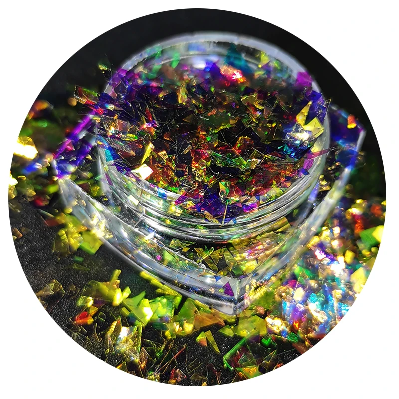 bulk high craft polyester candy glitter  rainbow powder Irregular confetti glitter