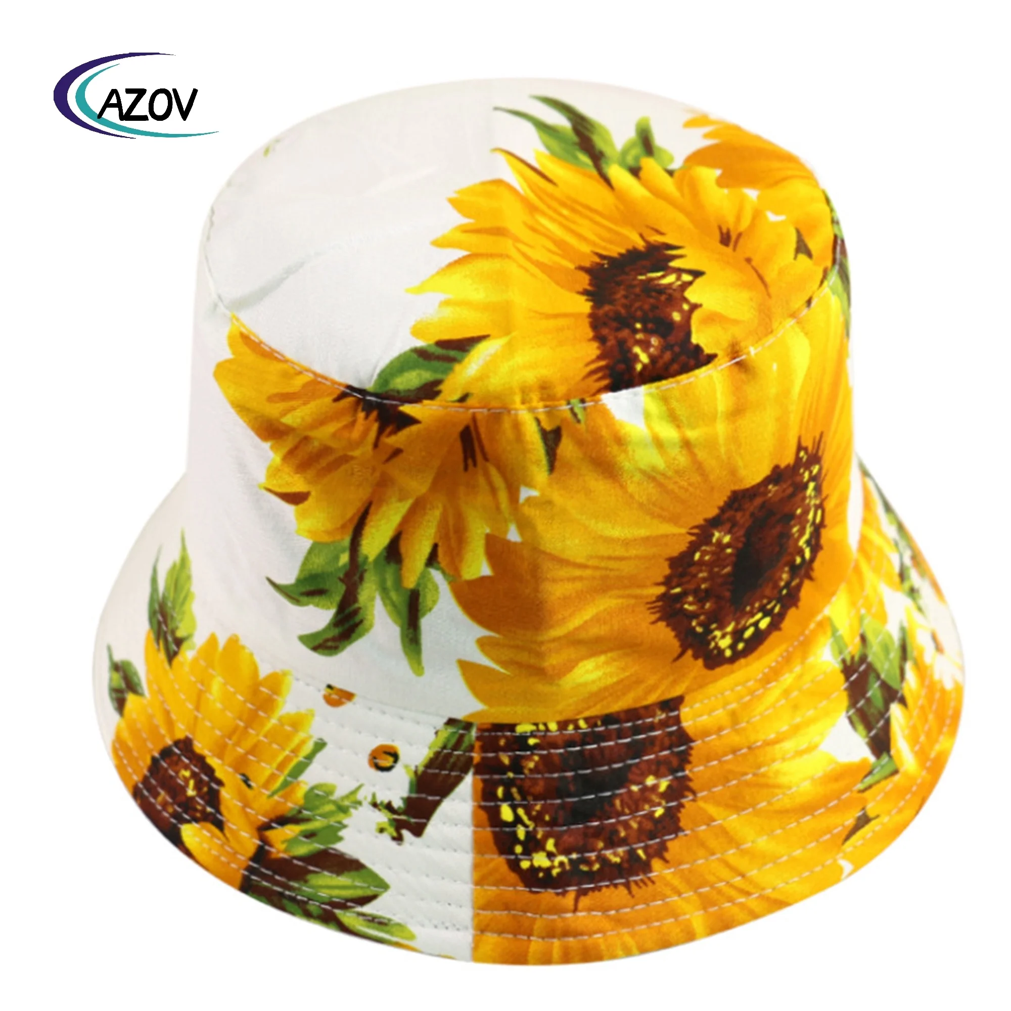 2025 3d-двусторонняя шляпа рыбака с подсолнухами женская уличная модная Панама принтом летняя от солнца