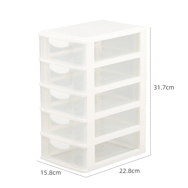 Factory Cheap Price Desktop plastic 5-layer storage makeup organizer box drawer