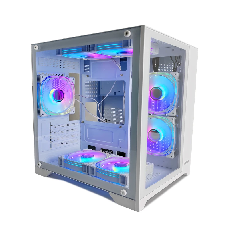 Choiyan Newest Gaming PC Case Aluminum ATX/M-ATX/ITX Desktop Computer Cases with Fan Cooler Audio Front Port and USB 3.0
