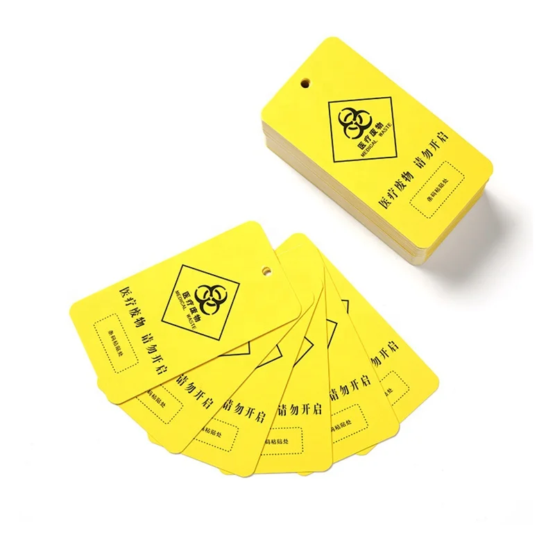 Low MOQ Custom medical use card printing paper reminder card paper hang tag label warning card