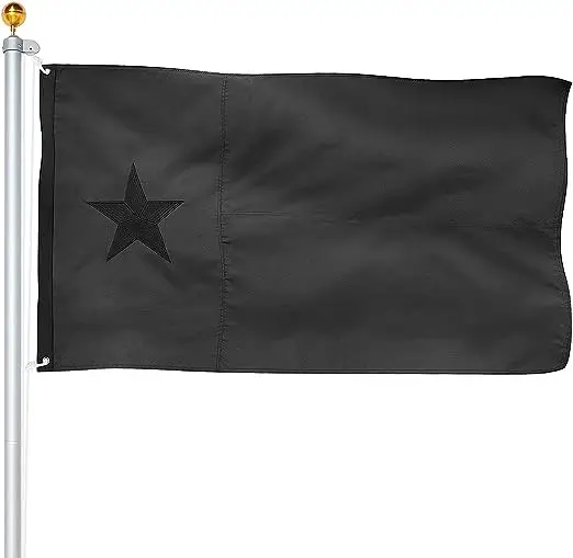 3x5ft Black Texas State Flag with Grommets Solid Black Flag of State of Texas for Outdoor