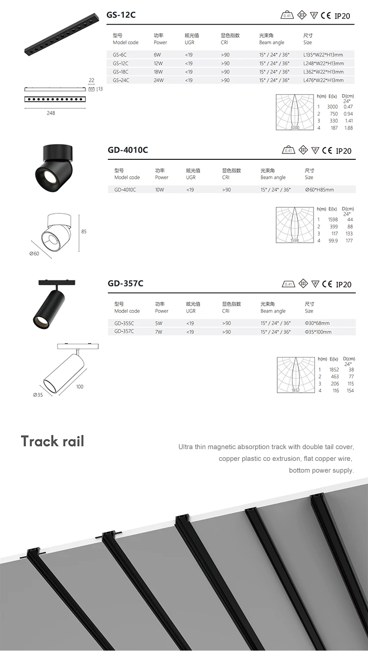 Ultra Thin Low voltage DC48v dali dimmable track lighting system adjustable led magnetic track light