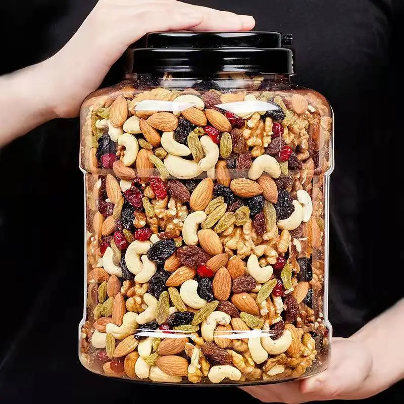 Nut Mix Traditional Flavor No Salt added Cashew Walnut Almond Packing Plastic Jar Healthy Nuts