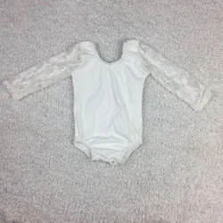 New Arrival Baby White Lace Leotard Toddler Long Sleeve Leotard Infant Girls Cotton Solid Leotard Wholesale