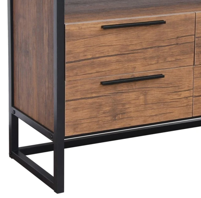 Antique Industrial Wooden Cabinet With 4 Drawer For Living Room