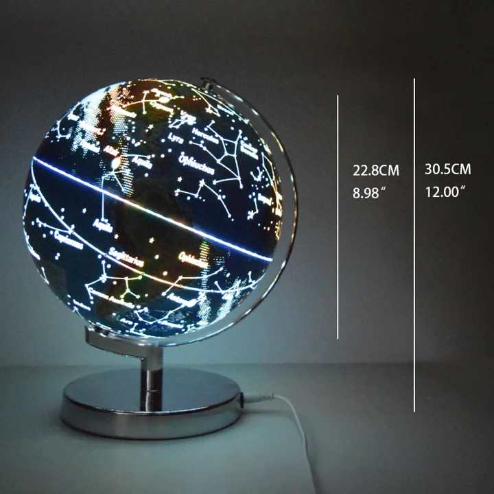25cm PVC World Globe With LED Light Lamp Globe with LED Light