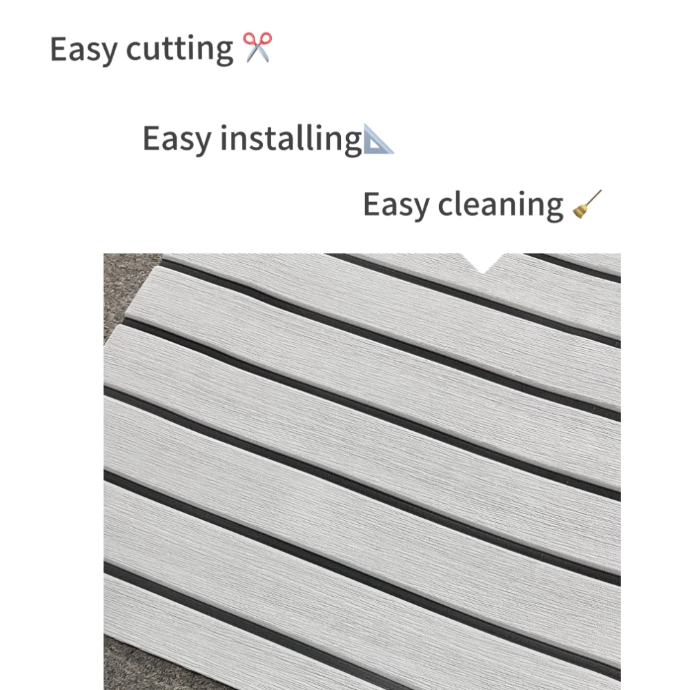 Grey Black Straight Line Waterproof Non-Slip Eva Foam Board Ship Floor Marine Deck  Teak Ship Floor Marine Pad