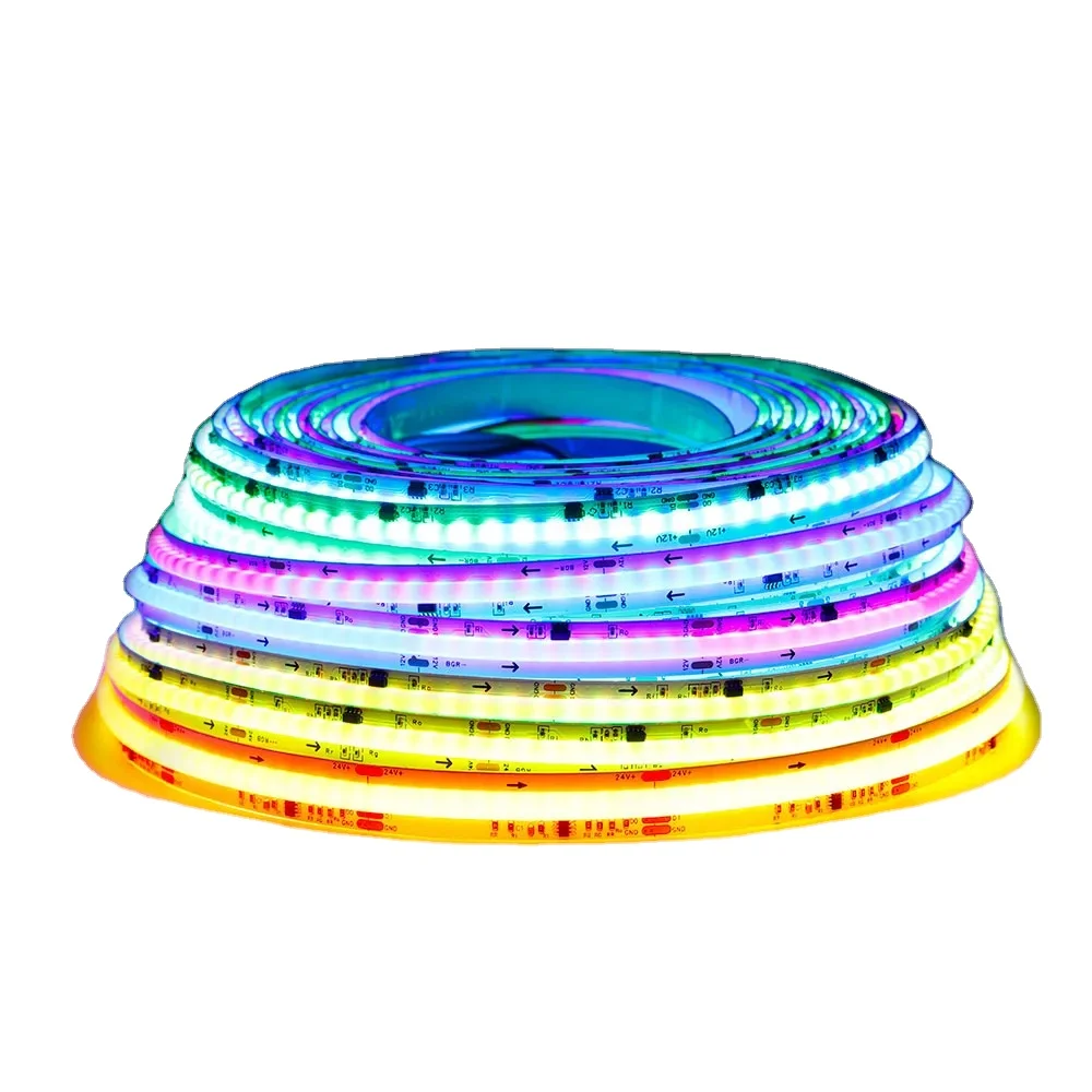 WS2811 Full Color Pixel COB LED Strip Addressable Smart RGB IC Flexible High Density Digital Dream Color Tape 12V 24V 720Leds/m