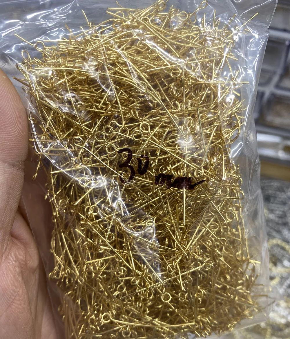 9 Shape Eye Pins 30mm 40mm 50mm DIY Brass Metal Connector Gold Silver Color For Jewelry Accessories Parts