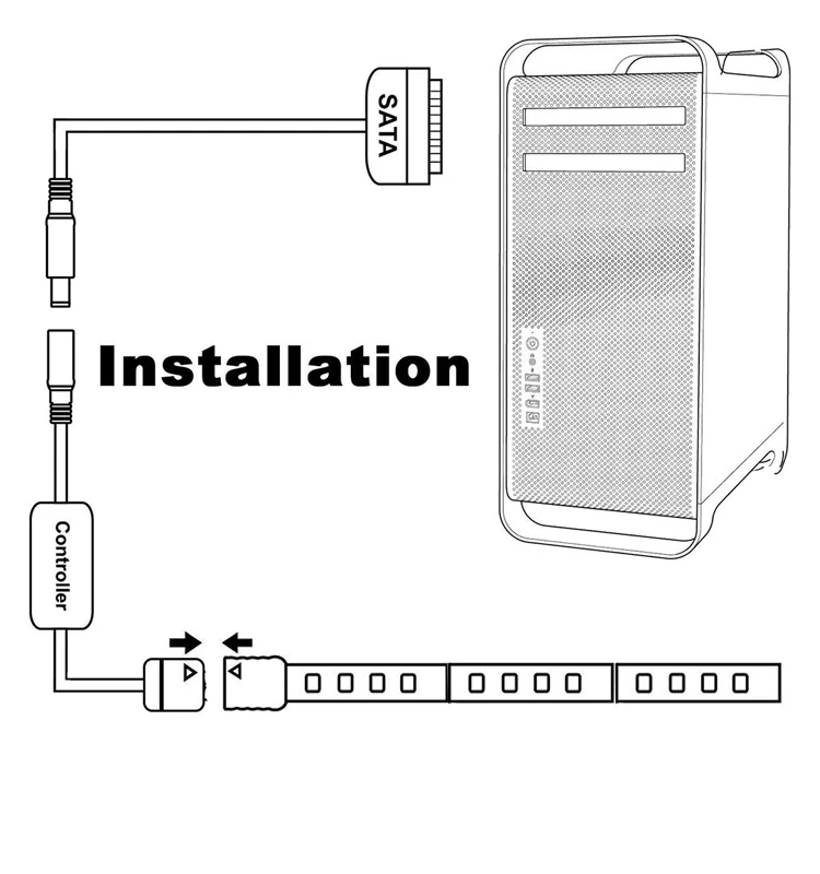 30cm Magnetic LED Strip Light PC Computer Case Magnetic Strip Light SATA Power Supply Red Blue Green Yellow White Pink 12V