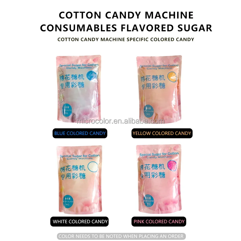 Wholesale Food Home Sugar, Factory Direct Sales Healthy Cotton Candy Sugar with Blue/yellow/white/pink Provided Automatic /