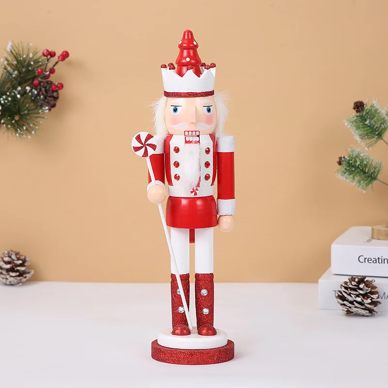 3pcs/set Christmas decorations wooden walnut puppet king soldier 38Cm Christmas nutcracker