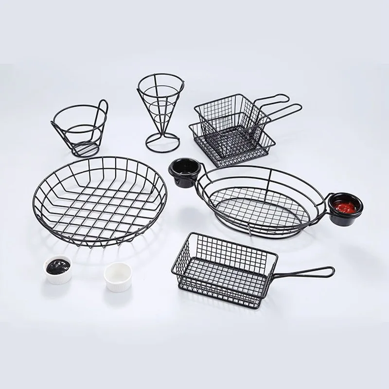 Wholesale Price Potato Fry Fries Holder Chip Basket Metal Iron Material Colanders And Strainers Quality
