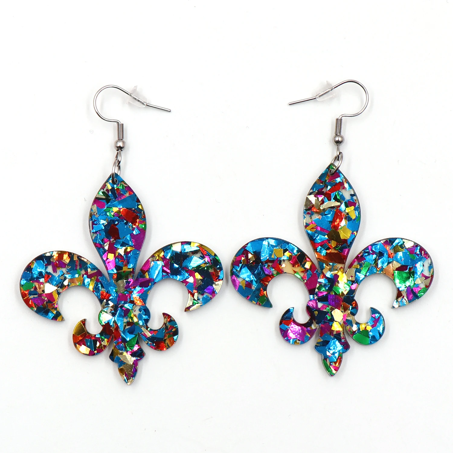 ERS807ER1751  New product CN Drop Mardi Gras Fleur de lis TRENDY Acrylic earrings Jewelry for women 316L Stainless Steel