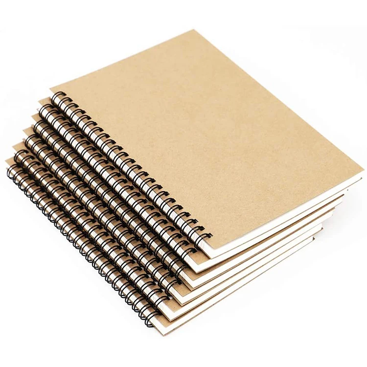 
Brown Cover Spiral Notebook Blank Sketch Book Pad Custom Blank Paper Spiral Sketchbook for Drawing 