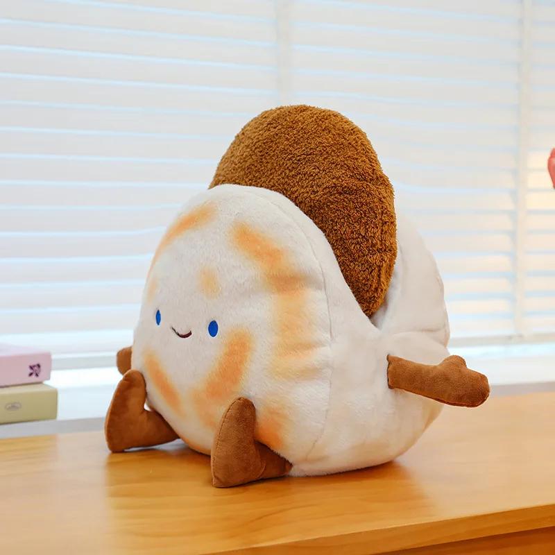 New creative funny baoding roujiamo fire plush toy bread shape soft doll children gift cute doll hug plush toy