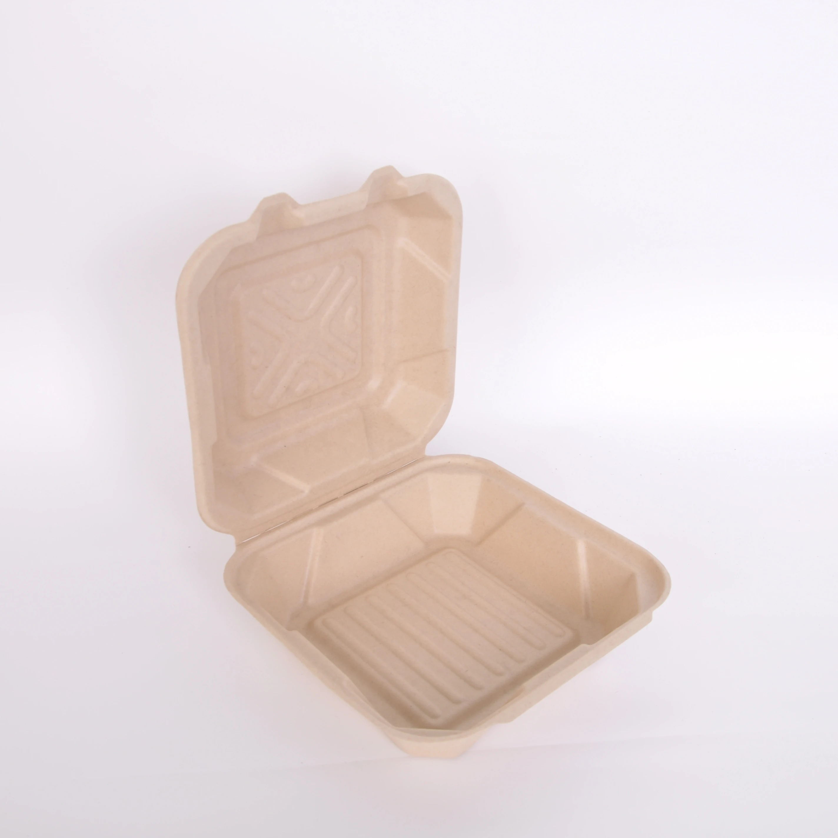 Eco-friendly fried chicken takeout sandwich box biodegradable disposable container shell lid