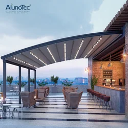 Easy Assembly Powder Coating Motorized Outdoor Folding PVC Awning Pergola Retractable Roof