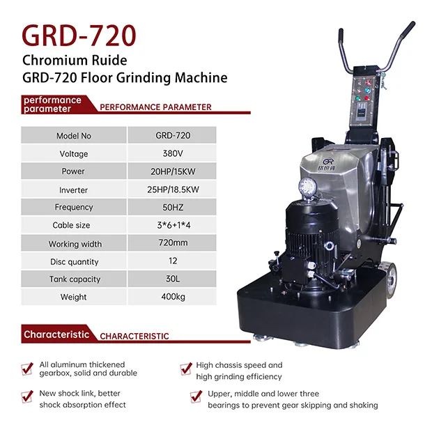 TG-720  Power drive  square shaped  concrete floor grinder machine concrete floor grinder