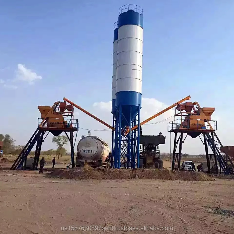 Used 50 Ton 100ton 200ton Portable Electric Cement Silo Gearbox Bearing Screw Conveyor Concrete Batch Plant Construction