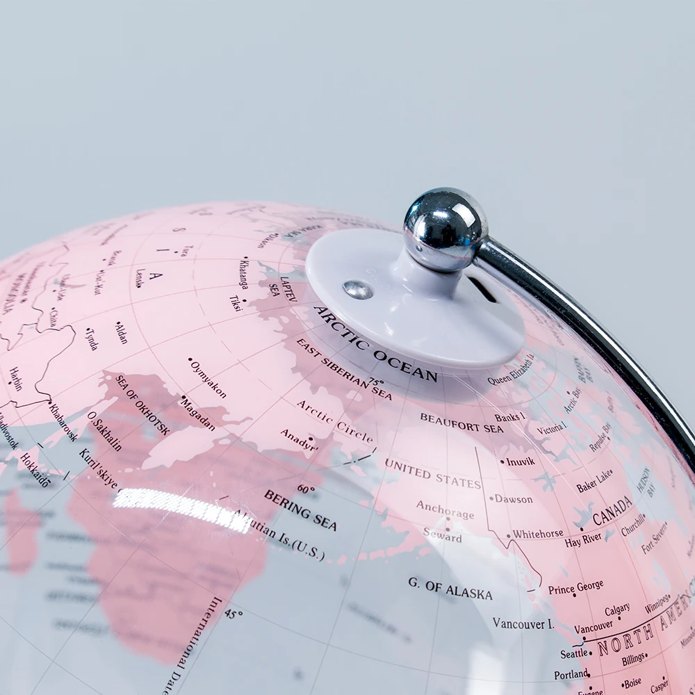 Wellfun Stable Heavy Metal Base Clear World Hot New Product Novelty Gifts Globe Earth Globe Decor Globe