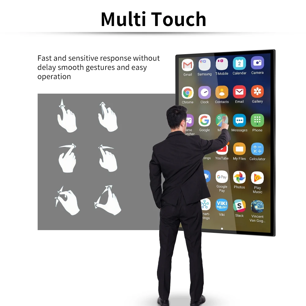23.6 27 Inch Wall-mounted Android System  LCD Advertising Displays Digital Signage Android Player