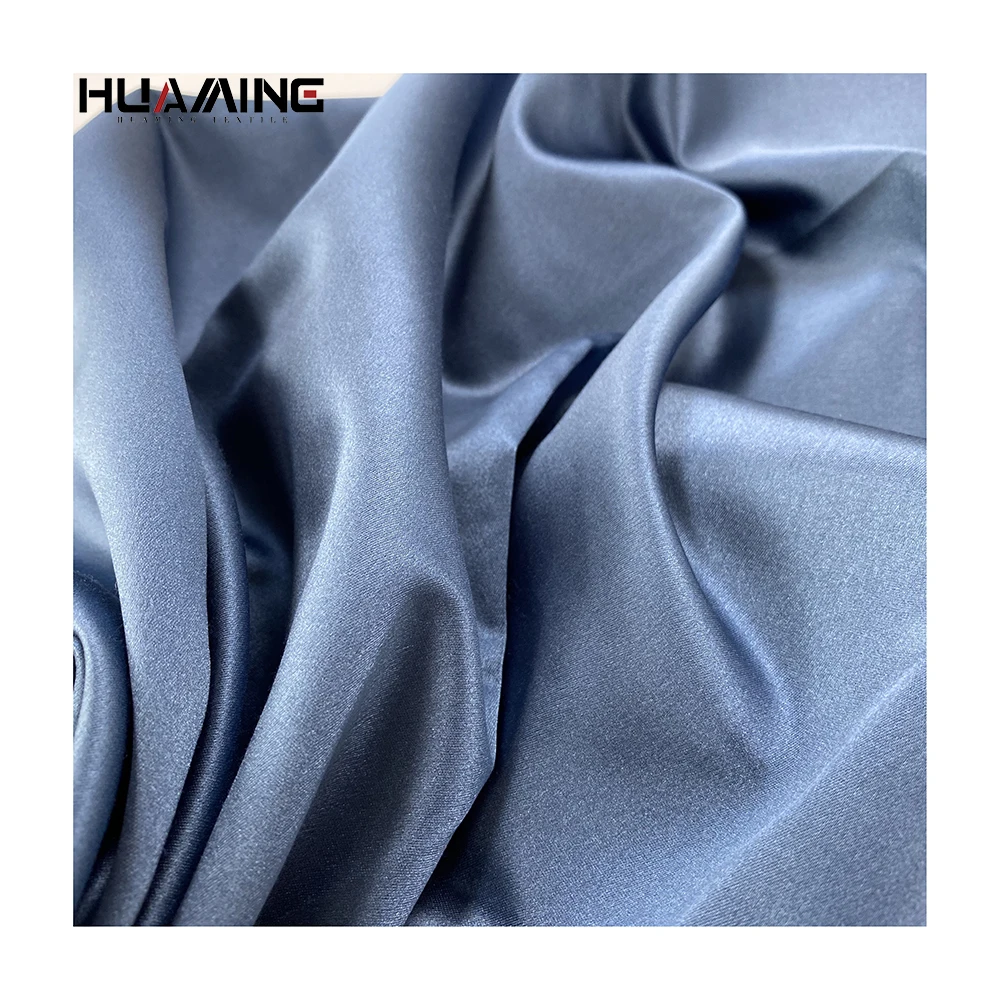 No MOQ 100% Polyester 238GSM Medium Weight Wholesale Jacquard Yarn Dyed Upholstery Satin Silk Plain Fabric For Clothing