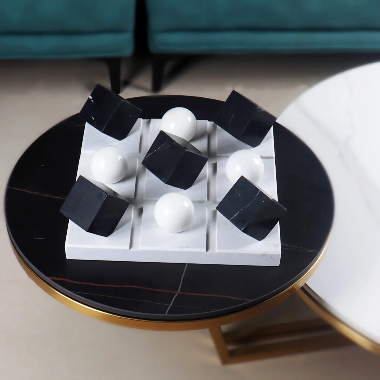 Можно настроить высококачественное черно-белое Мраморное украшение, креативное украшение для дома, гостиной, рабочего стола, поделки