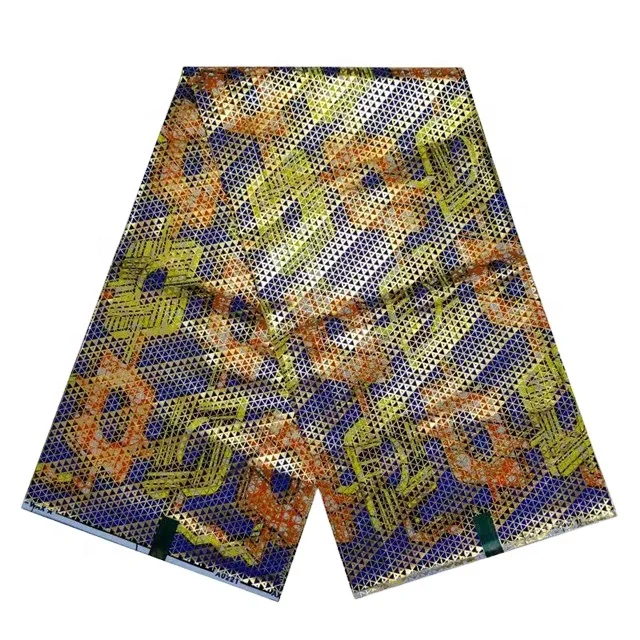 African Golden Wax Fabric Ankara Real Gold Fabrics High Quality 100% Cotton Print for Wedding Sewing Loincloth