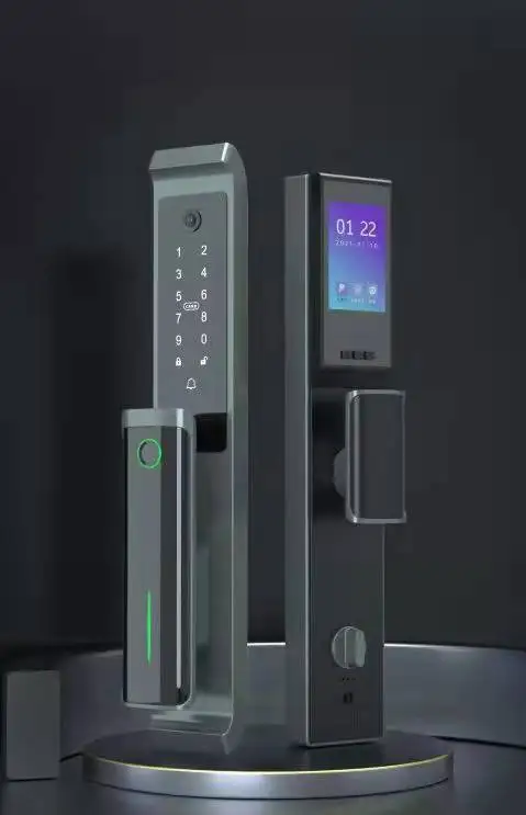 Qleung Bluetooth Hot Sale TTlock App Lock Biometric Fingerprint Code Card Key Digital Door Lock HD Camera Door Lock