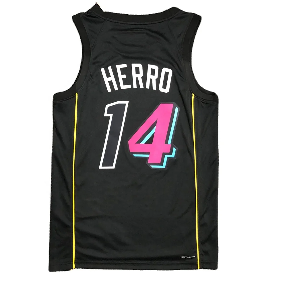 Miami 75th Anniversary City Edition Tyler Herro Basketball Shirts Wear Stitched #14 Tyler Herro Basketball Jersey