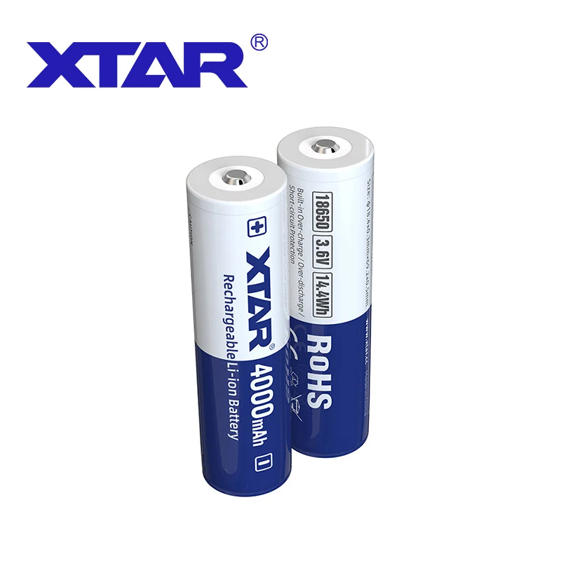 Новый XTAR 18650 4000 мАч 10A разряд 3 6 В 7 Защищенный Литий-ионный аккумулятор литий-ионный