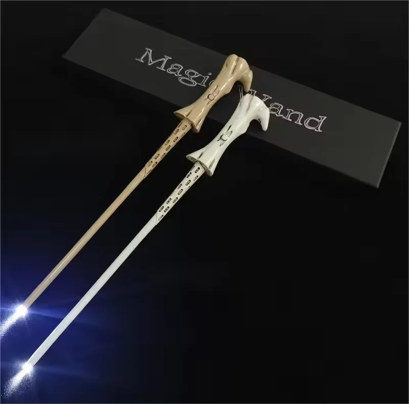 LED Glowing Wand Halloween Party Props Decoration Mystery Wizard Stick Harry Cosplay Magic Luminous Wand With Box Kid Gifts