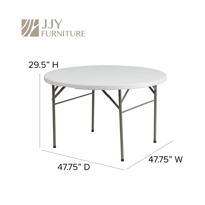 JJY-ZDZ-G002 Round Plastic Foldable Dining Table for Events and Wedding Banquets - New Arrival