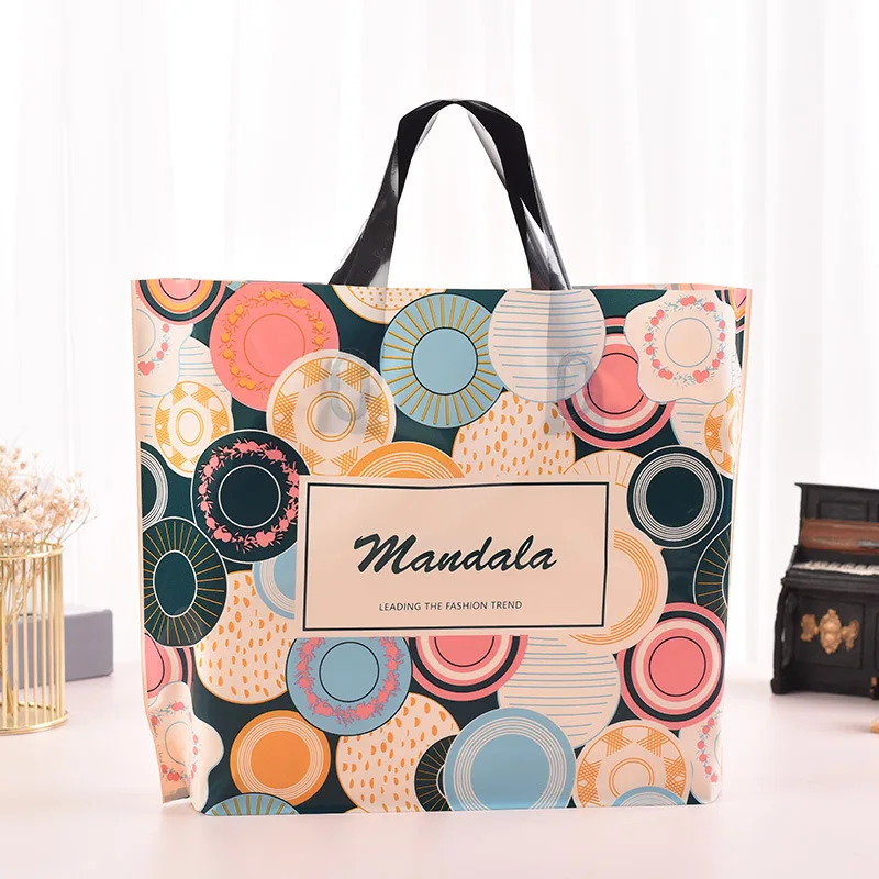 High quality PE plastic handle bag customised plastic shopping bags