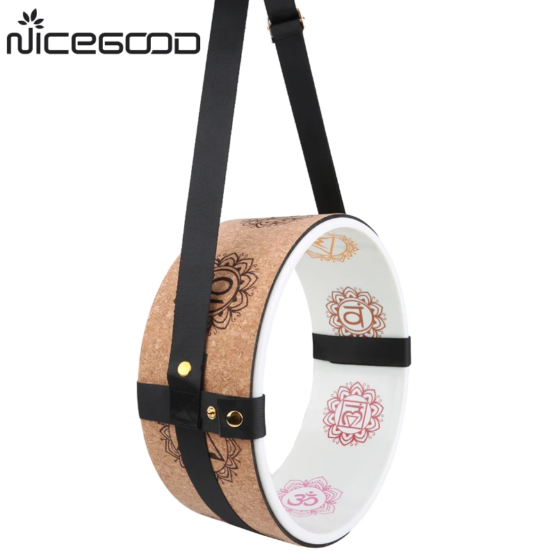 Increase Strength Flexibility Perfect Yoga Roller,Backbends Stretch Back Pain Cork Yoga Wheel