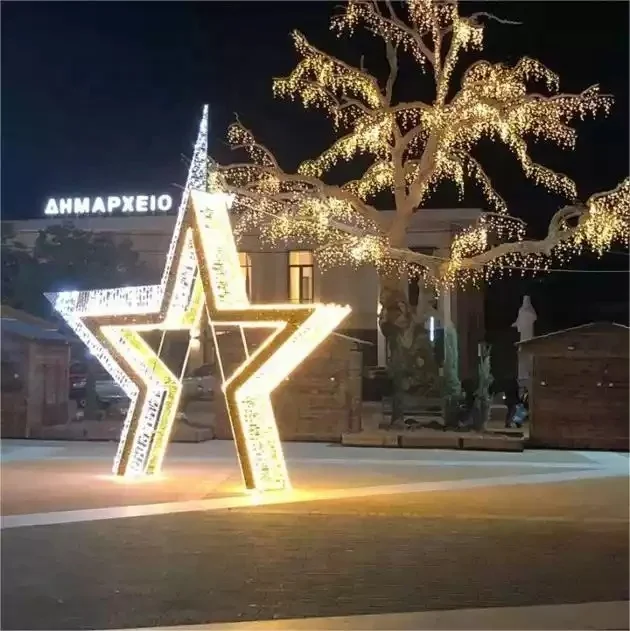 High Quality Christmas Decoration 2d Star Group Lighting Outdoor Led Star Shape Led Motif Lights