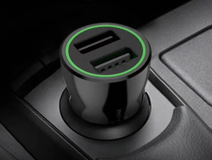 2021 new technology to the portable double usb 3.1 a mini car charger adapter