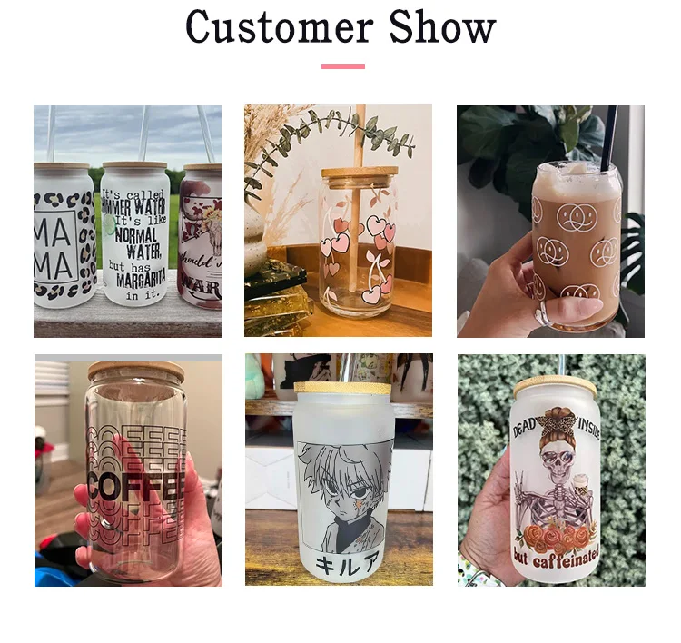 USA Warehouse 20oz Iridescent Sublimation Glass Can Frosted Sublimation Beer Glass Blanks Tumbler with Bamboo Lids Water Bottle