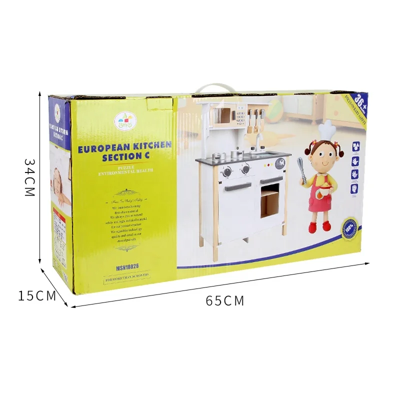 Wooden Kitchen Toy Europe style big pretend cooking toy for children