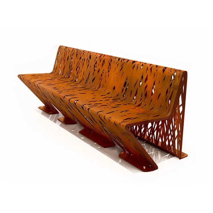 Индивидуальная мебель Corten декоративная стальная садовая скамейка для отдыха