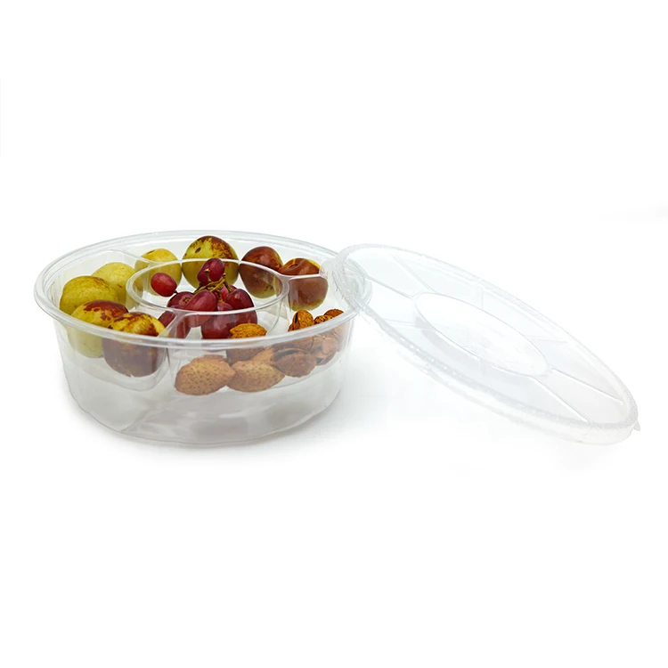 disposable salad box cold dish high transparency plastic round food packing container