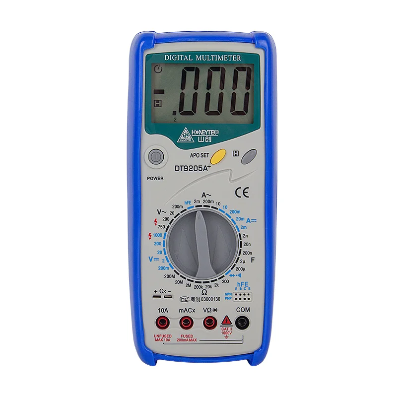 DT9205A AC DC LCD Display Professional Electric Handheld Tester Meter Digital Multimeter