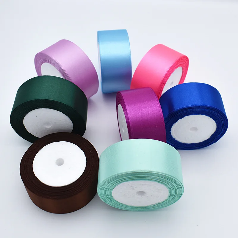 (25 yards/roll) 2' (50mm) Single Face High Quality Wholesale Satin Ribbon Webbing Decoration Gift Christmas Ribbons