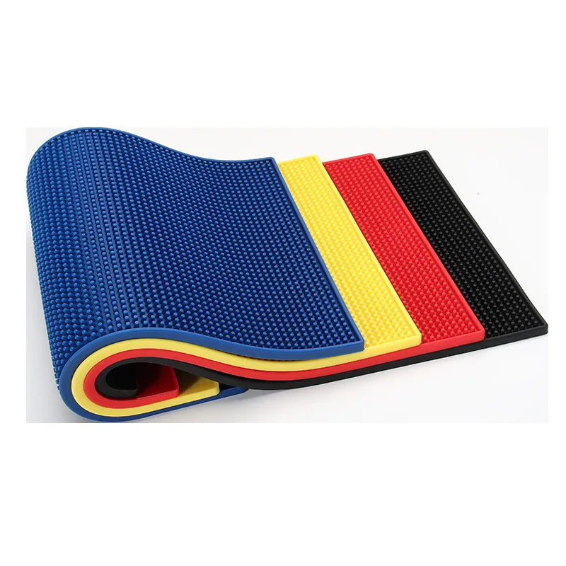 OEM custom logo soft pvc rubber bar safe mat rubber beer mats accesorios para bar mat for sale
