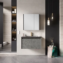 Luxury Floating Bathroom Vanity Supplier Mirror Cabinet Modern Wall Mounted Bathroom Vanity Set