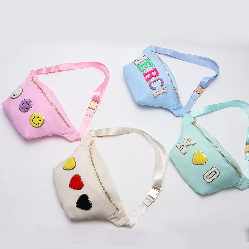 Keymay RTS Stock Fast Shipping Small Large multi-color Waterproof Womans Crossbody Bag Fanny Bag Waist Jumbo Nylon Fanny Pack